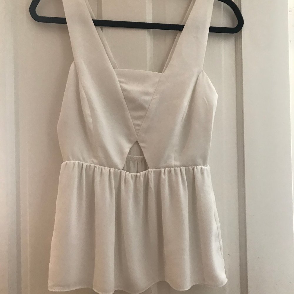 Zara White Blouse with cut out in front